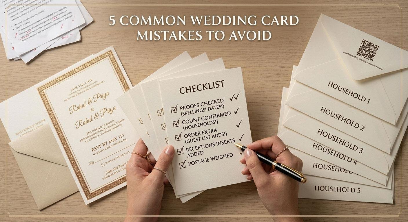 5 Common Wedding Card Mistakes (And How to Avoid Them!)