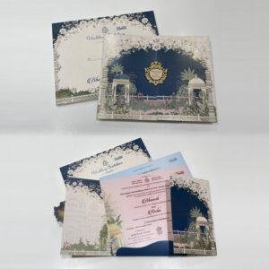 Mughal Garden Romance invitation card - PRT 13665