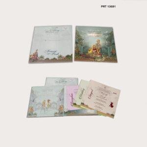 Royal Palace Theme Wedding Card – PRT 13681