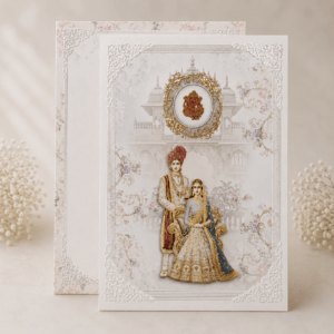 Royal Bride & Groom Wedding Invitation Card - PRT 14133