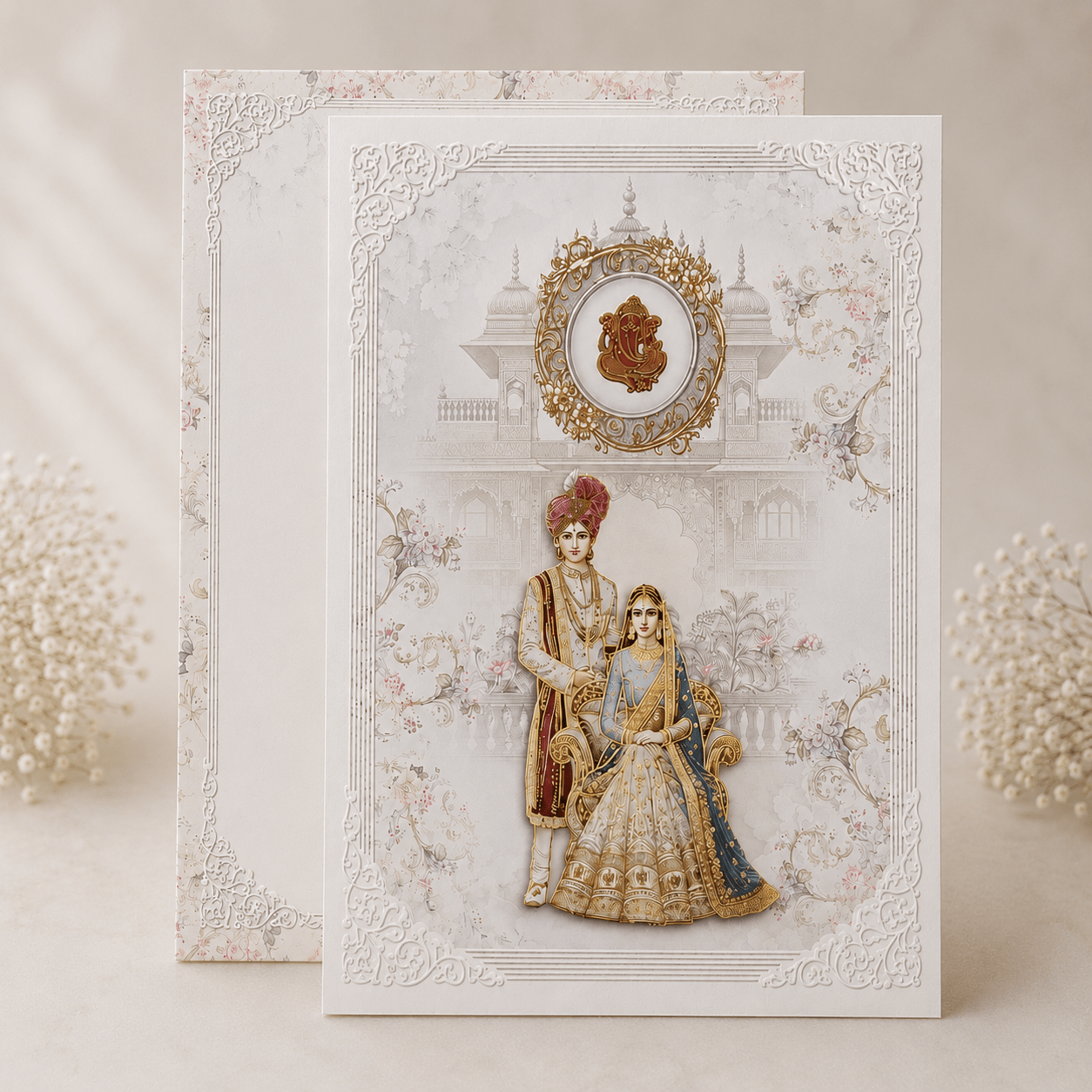 Royal Bride & Groom Wedding Invitation Card - PRT 14133