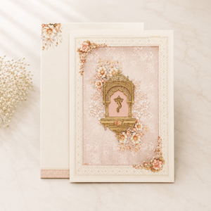 Blush Floral Ganesha Wedding Invitation Card - PRT 14134