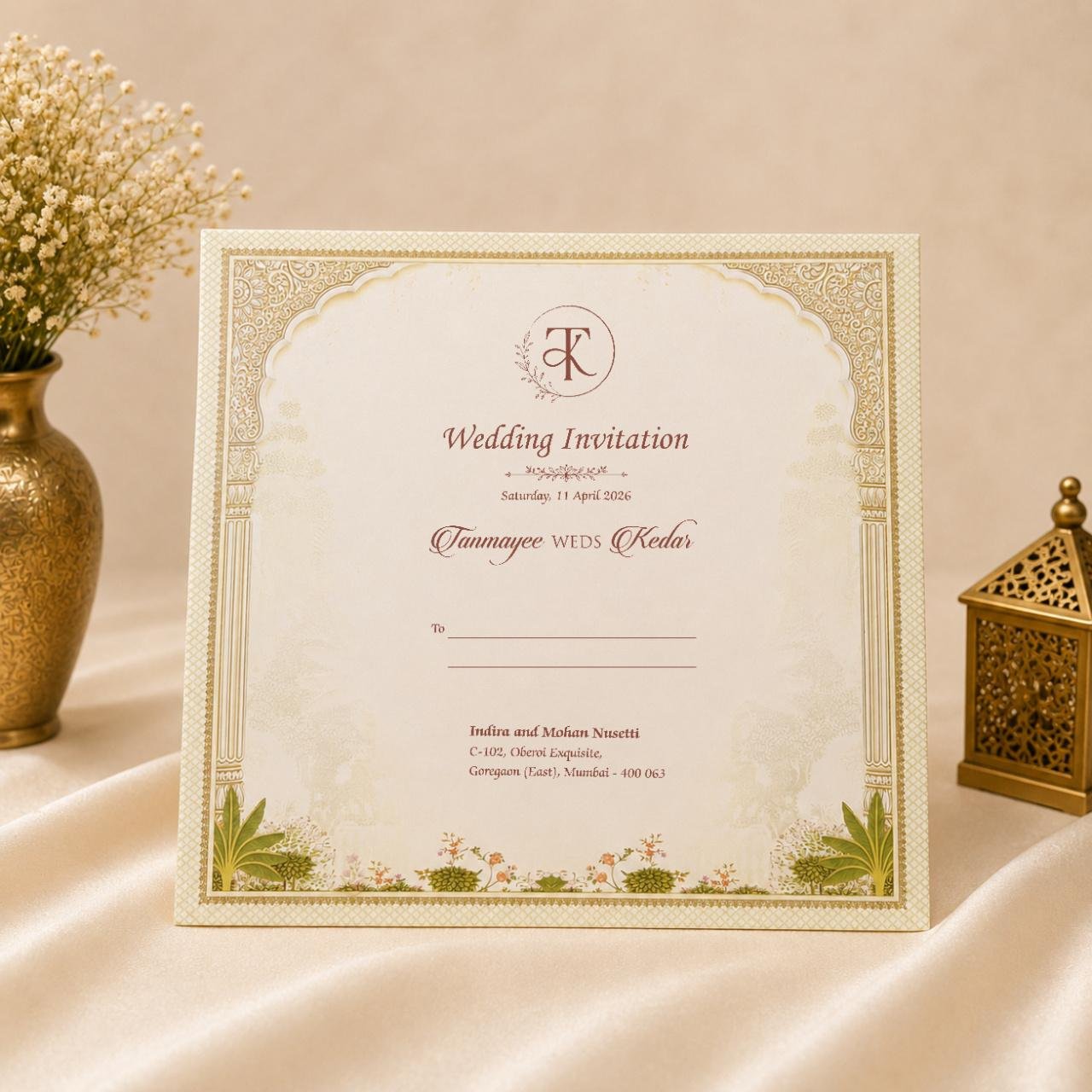 Royal Blossom Wedding Invitation - PRT 14072 - Image 2