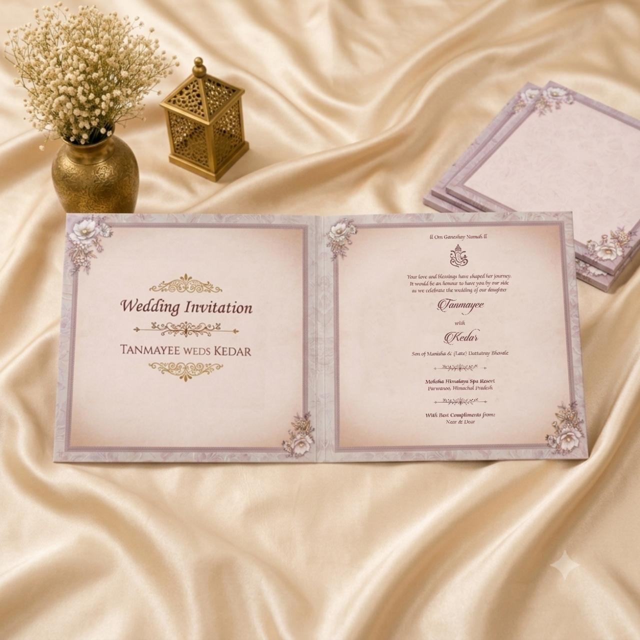 Lavender Grace Wedding Card - PRT 14075 - Image 3