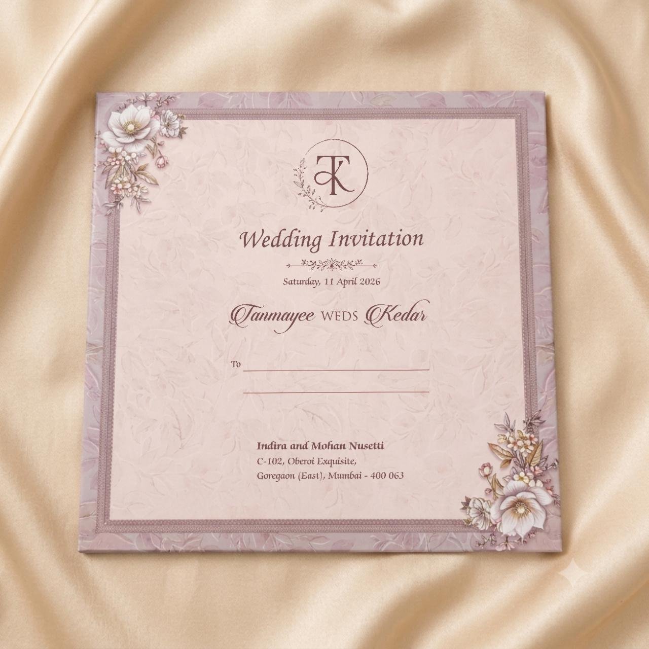 Lavender Grace Wedding Card - PRT 14075 - Image 2
