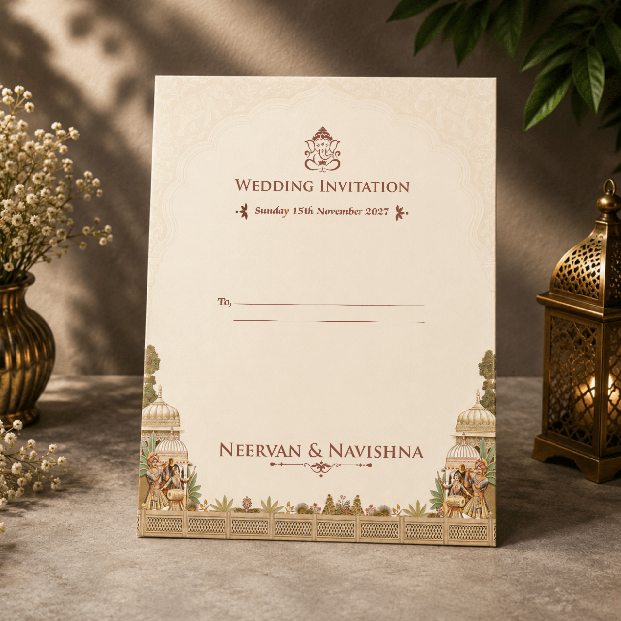 Regal Palace Wedding Invitation - PRT 14063 - Image 2