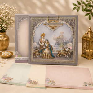 Royal Couple Theme Wedding Invitation Card -  PRT 14064