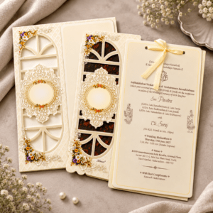 Floral Laser Cut Wedding Card - PRT 14114