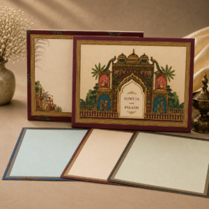 Royal Palace Theme Wedding Invitation Card - PRT 14284