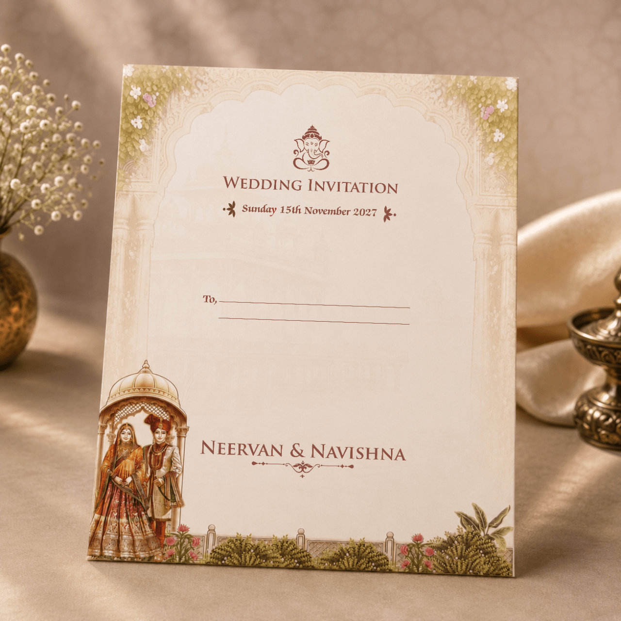 Rajwada Wedding Invitation card - PRT 14292 - Image 2
