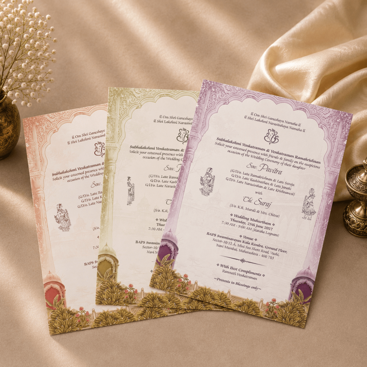 Rajwada Wedding Invitation card - PRT 14292 - Image 3