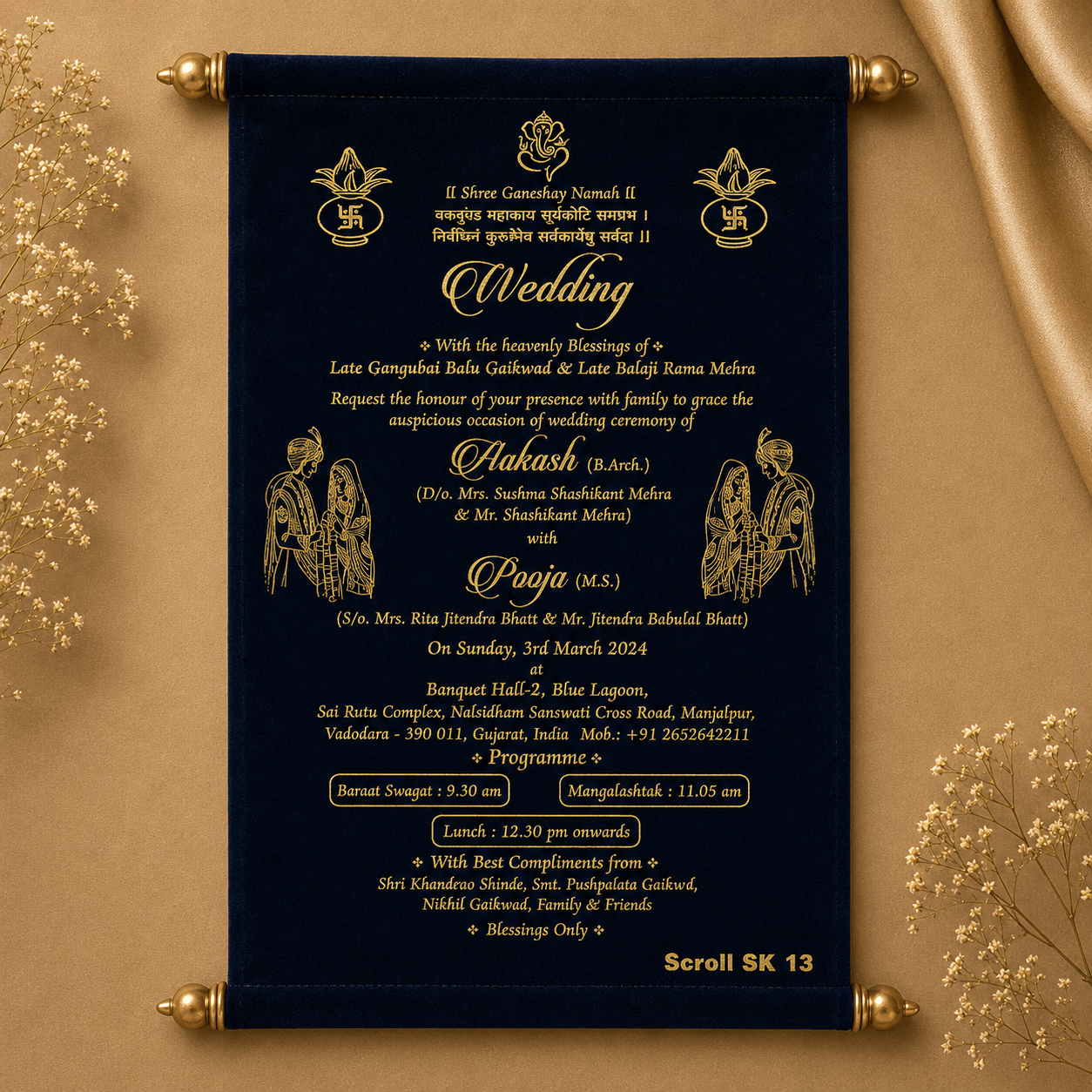 wedding cards design hindu, wedding cards design , wedding cards maker, Scolls invitation, Lakhota