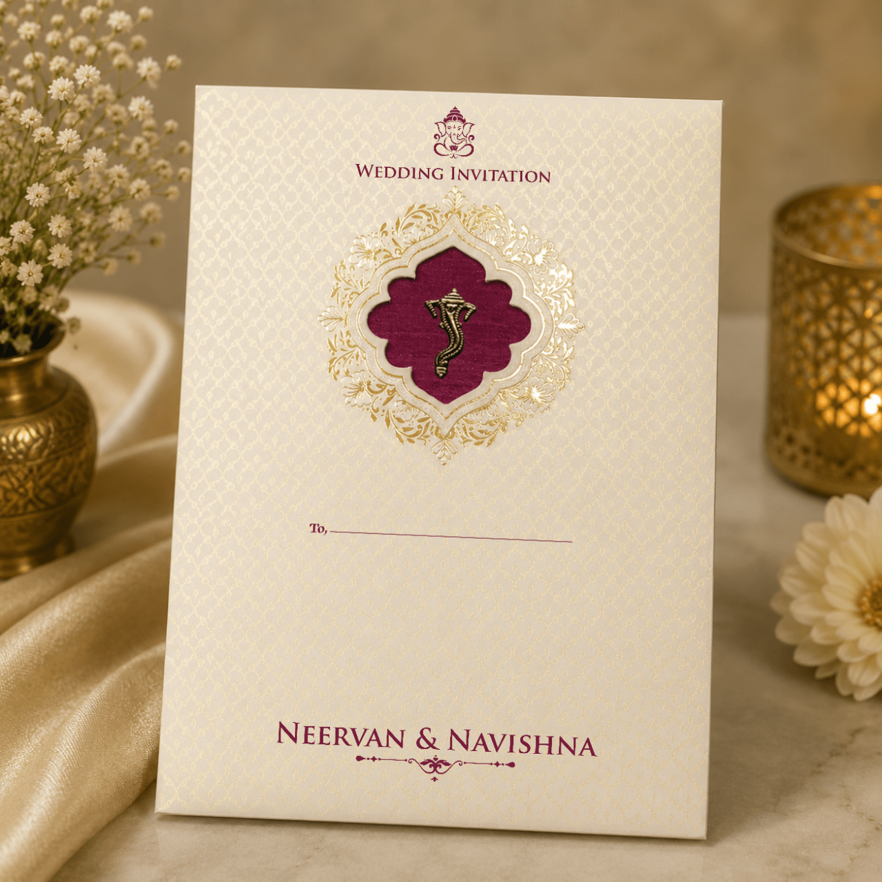 Regal Pearl Wedding Invitation - PRT 13489 - Image 2