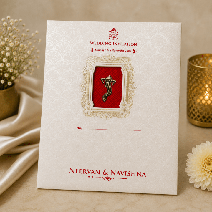 Pearl White Premium Invitation - PRT 14088 - Image 2