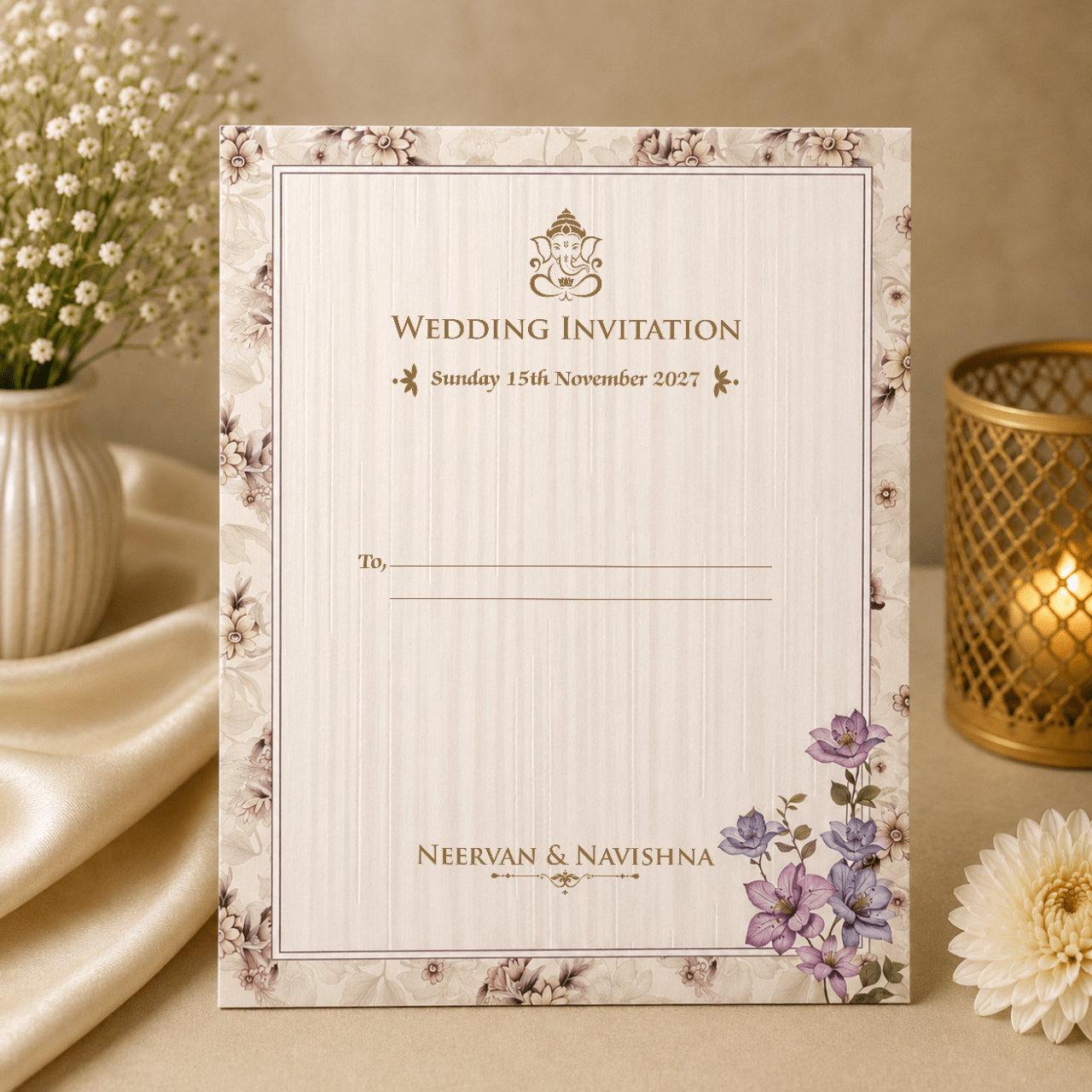 Blossom Grace Wedding Card - PRT 14112 - Image 2