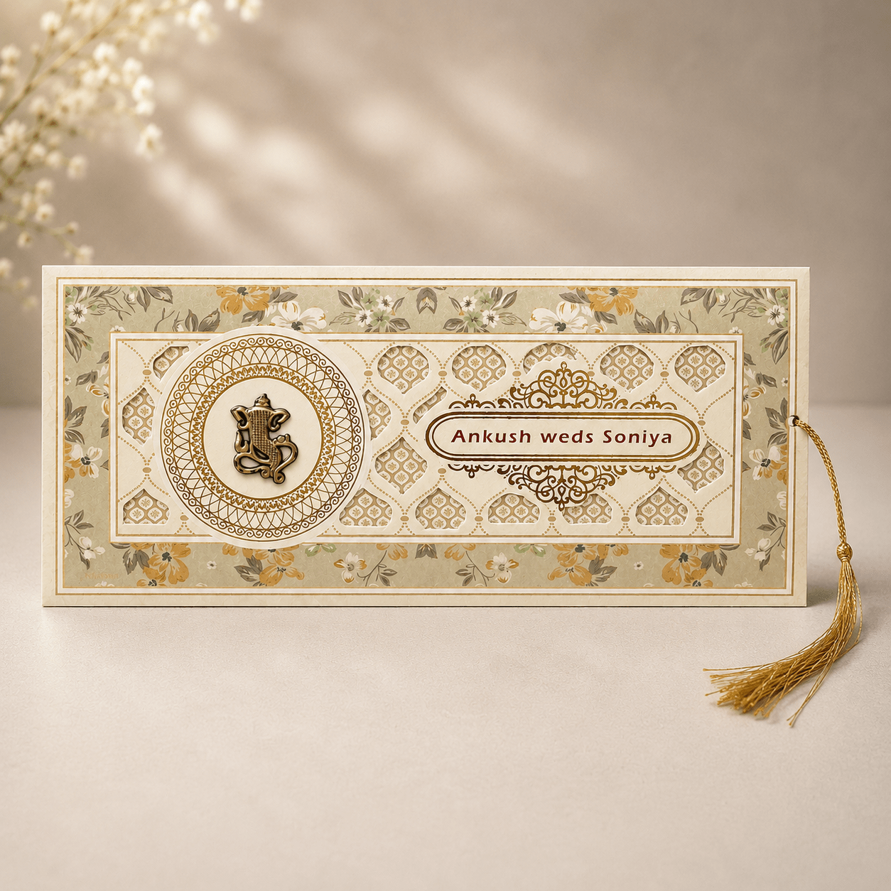 Vintage Floral Wedding Card- PRT 14400