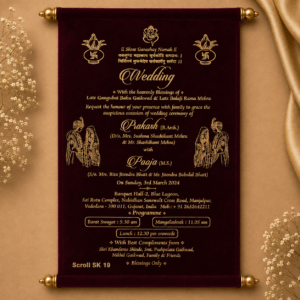 wedding cards design hindu, wedding cards design , wedding cards maker, Scolls invitation, Lakhota