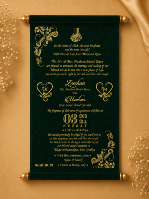 wedding cards design hindu, wedding cards design , wedding cards maker, Scolls invitation, Lakhota