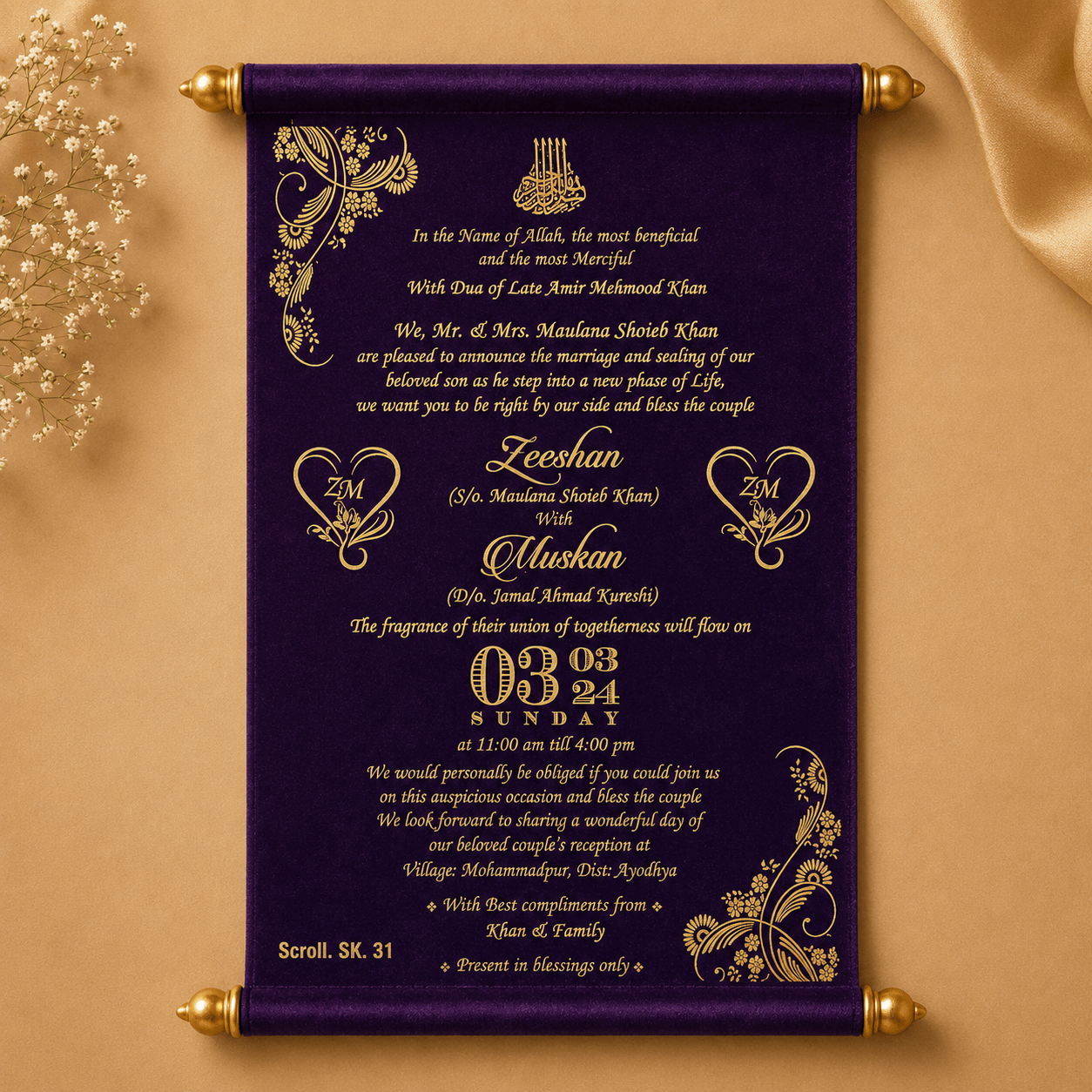 wedding cards design hindu, wedding cards design , wedding cards maker, Scolls invitation, Lakhota