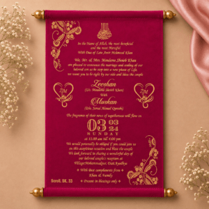wedding cards design hindu, wedding cards design , wedding cards maker, Scolls invitation, Lakhota