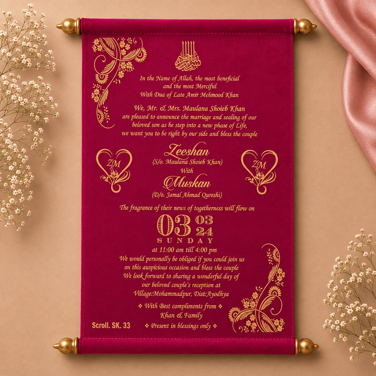 wedding cards design hindu, wedding cards design , wedding cards maker, Scolls invitation, Lakhota