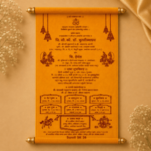 wedding cards design hindu, wedding cards design , wedding cards maker, Scolls invitation, Lakhota