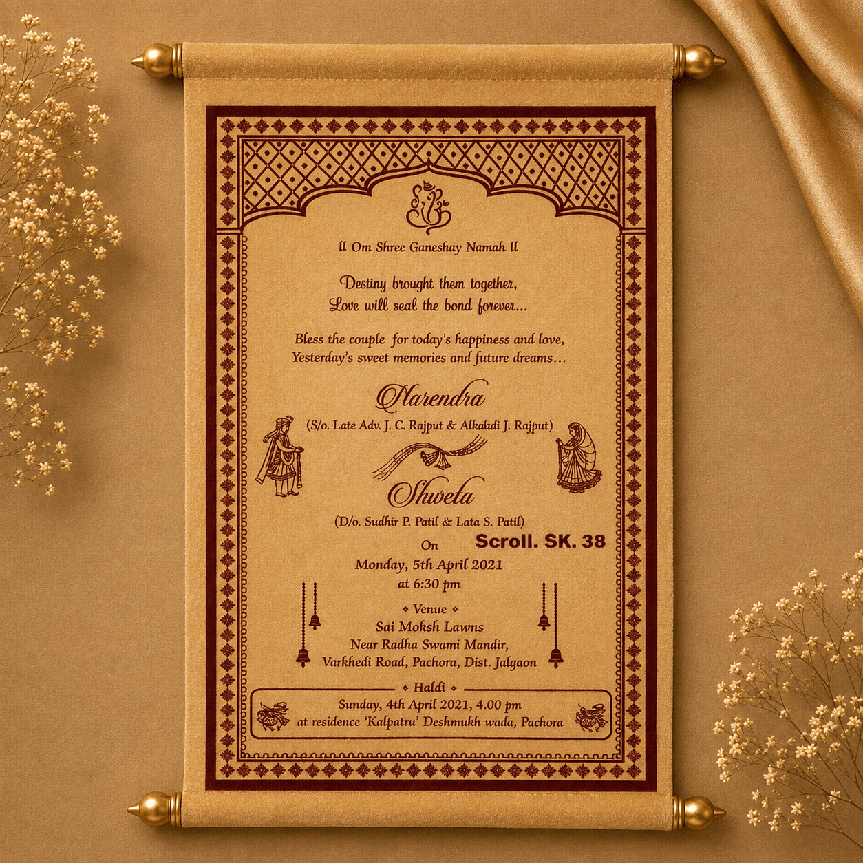 wedding cards design hindu, wedding cards design , wedding cards maker, Scolls invitation, Lakhota