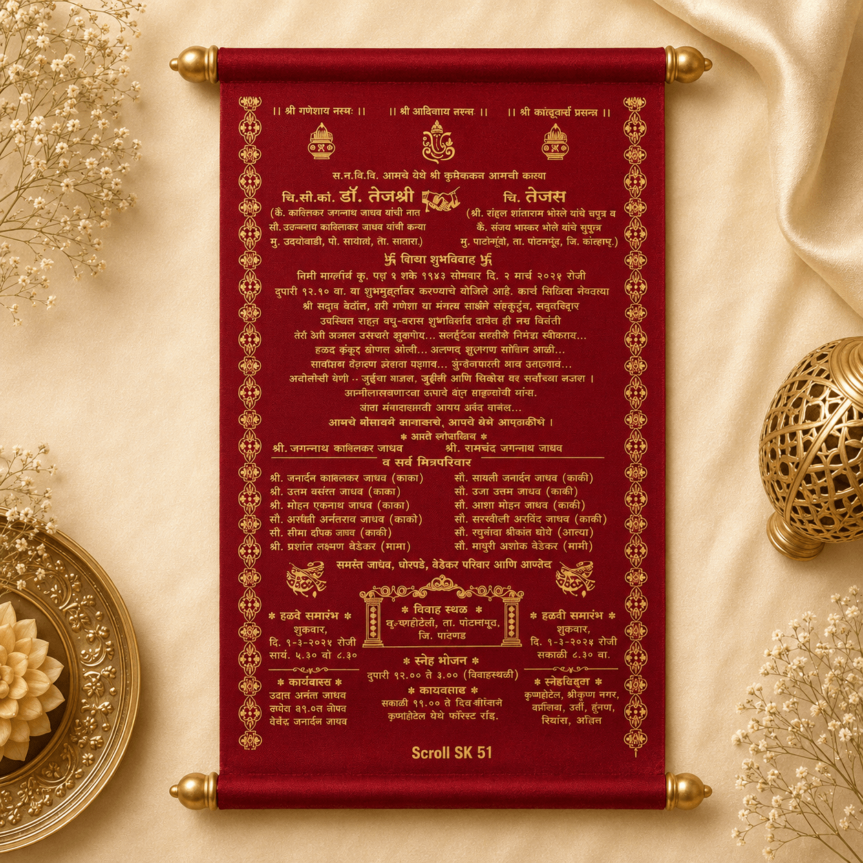 wedding cards design hindu, wedding cards design , wedding cards maker, Scolls invitation, Lakhota