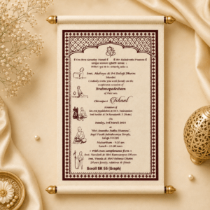 wedding cards design hindu, wedding cards design , wedding cards maker, Scolls invitation, Lakhota