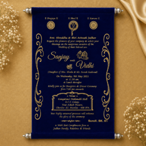 wedding cards design hindu, wedding cards design , wedding cards maker, Scolls invitation, Lakhota