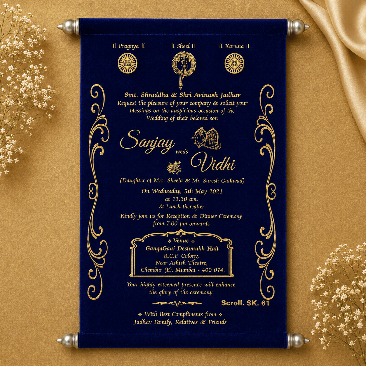 wedding cards design hindu, wedding cards design , wedding cards maker, Scolls invitation, Lakhota
