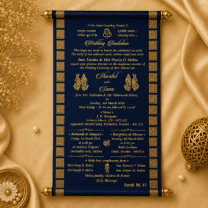 wedding cards design hindu, wedding cards design , wedding cards maker, Scolls invitation, Lakhota