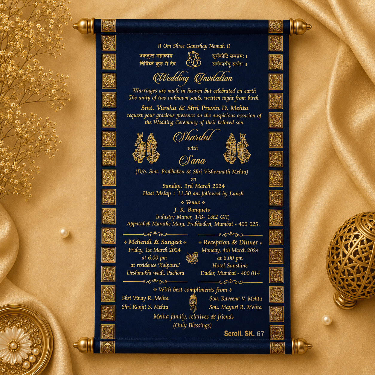 wedding cards design hindu, wedding cards design , wedding cards maker, Scolls invitation, Lakhota