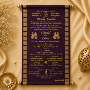 wedding cards design hindu, wedding cards design , wedding cards maker, Scolls invitation, Lakhota