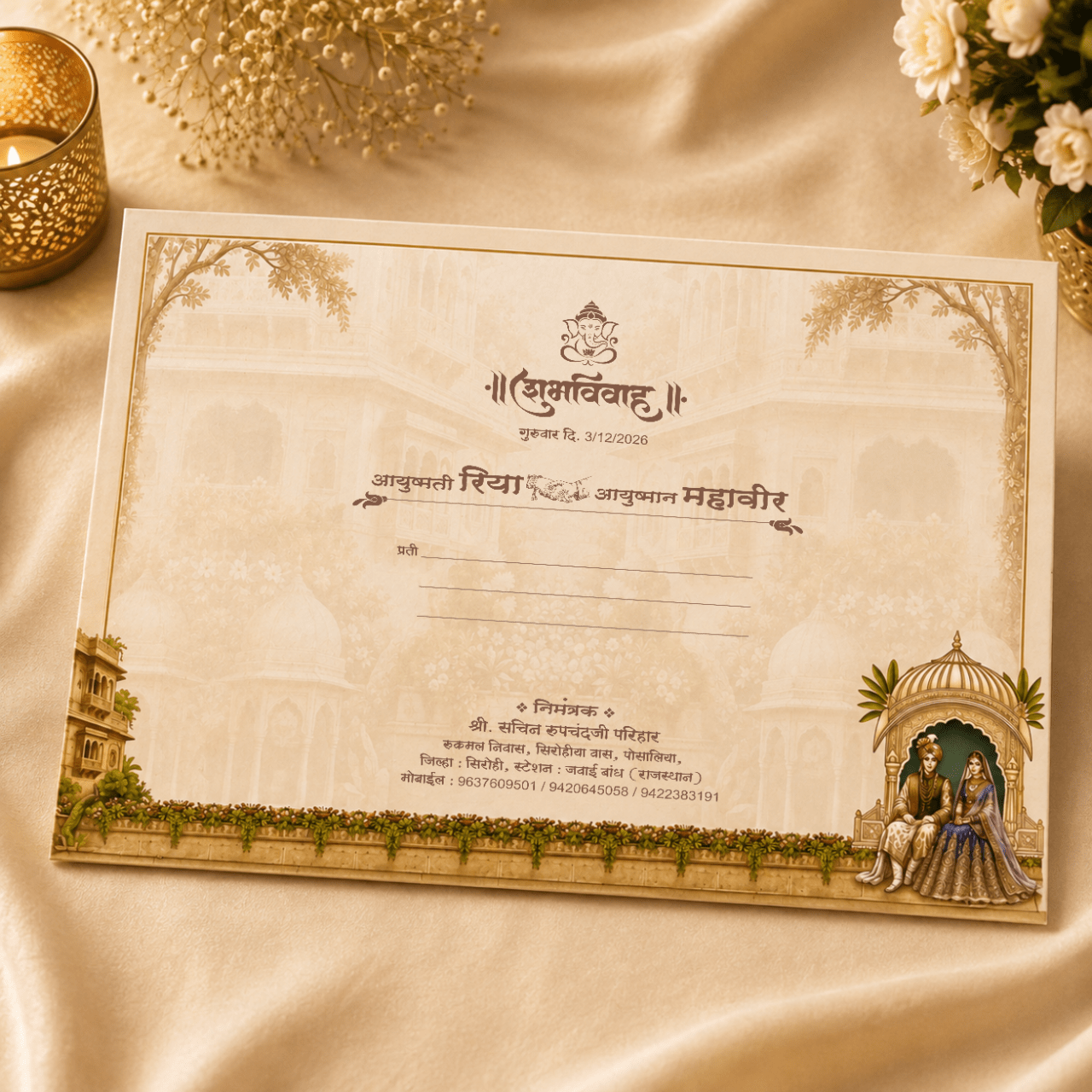 Premium Royal Wedding Card- PRT 14140 - Image 3