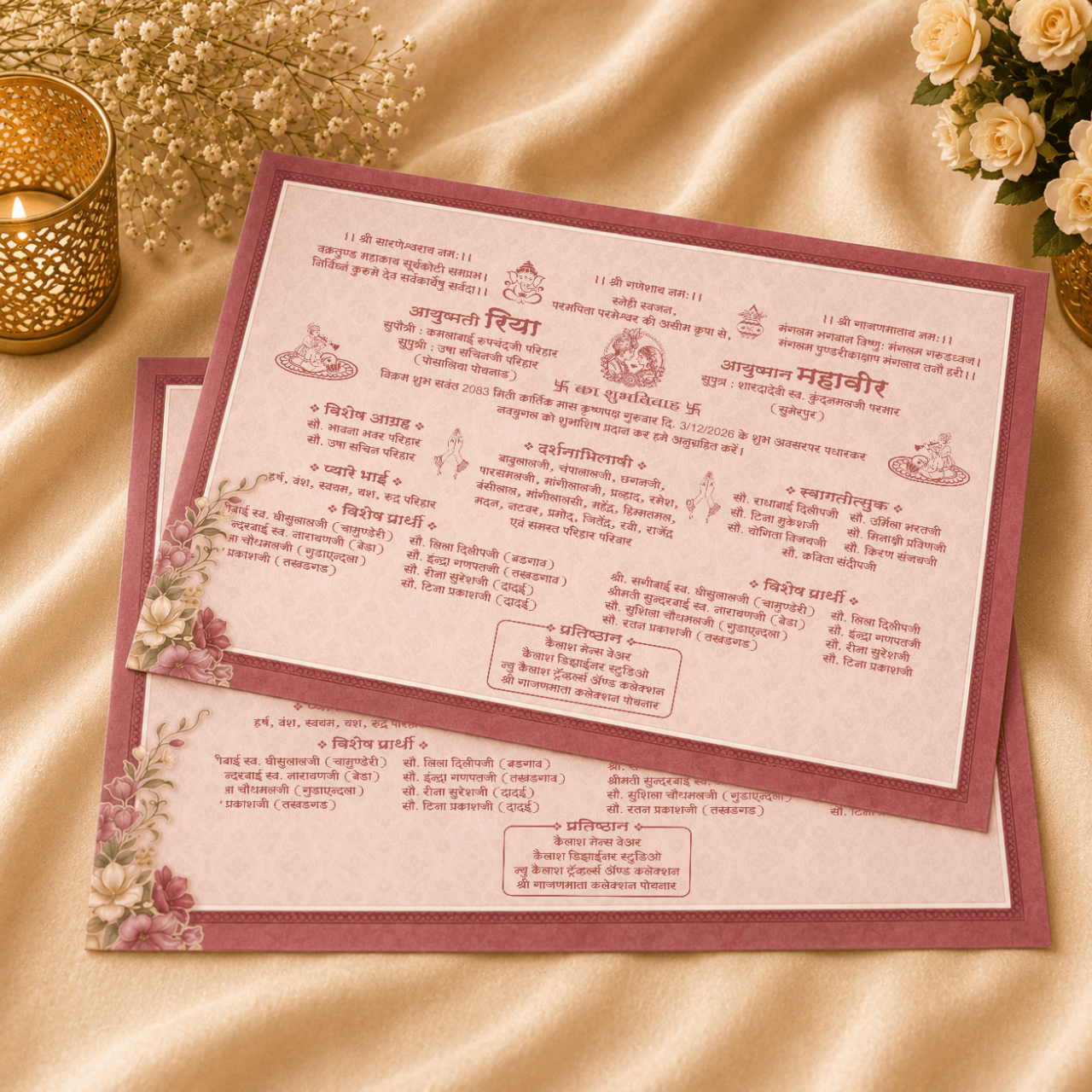 Lavender Bloom Wedding Card- PRT 14141 - Image 3