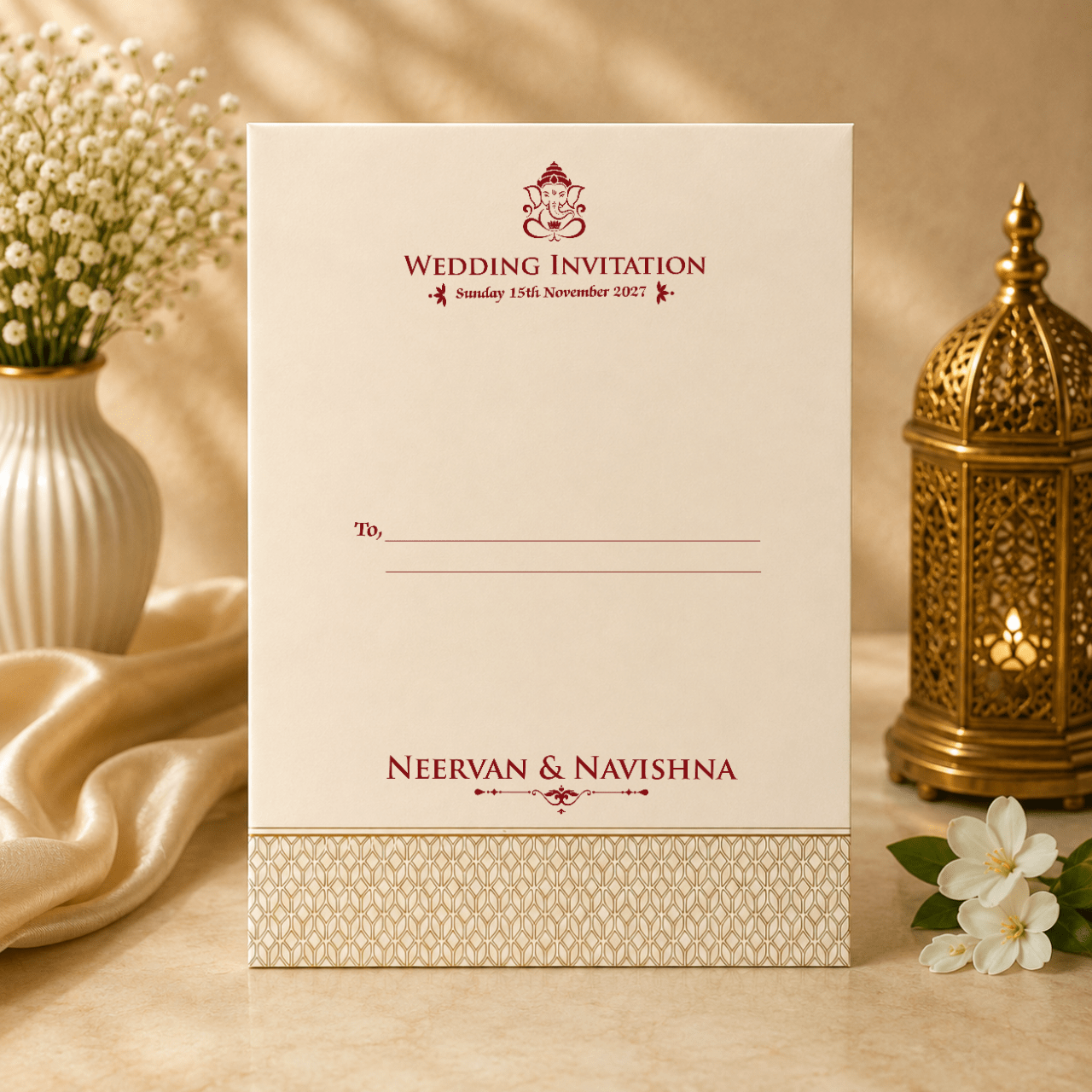 Elegant Gatefold Marriage Card Wedding Card - PRT 14278 - Image 2