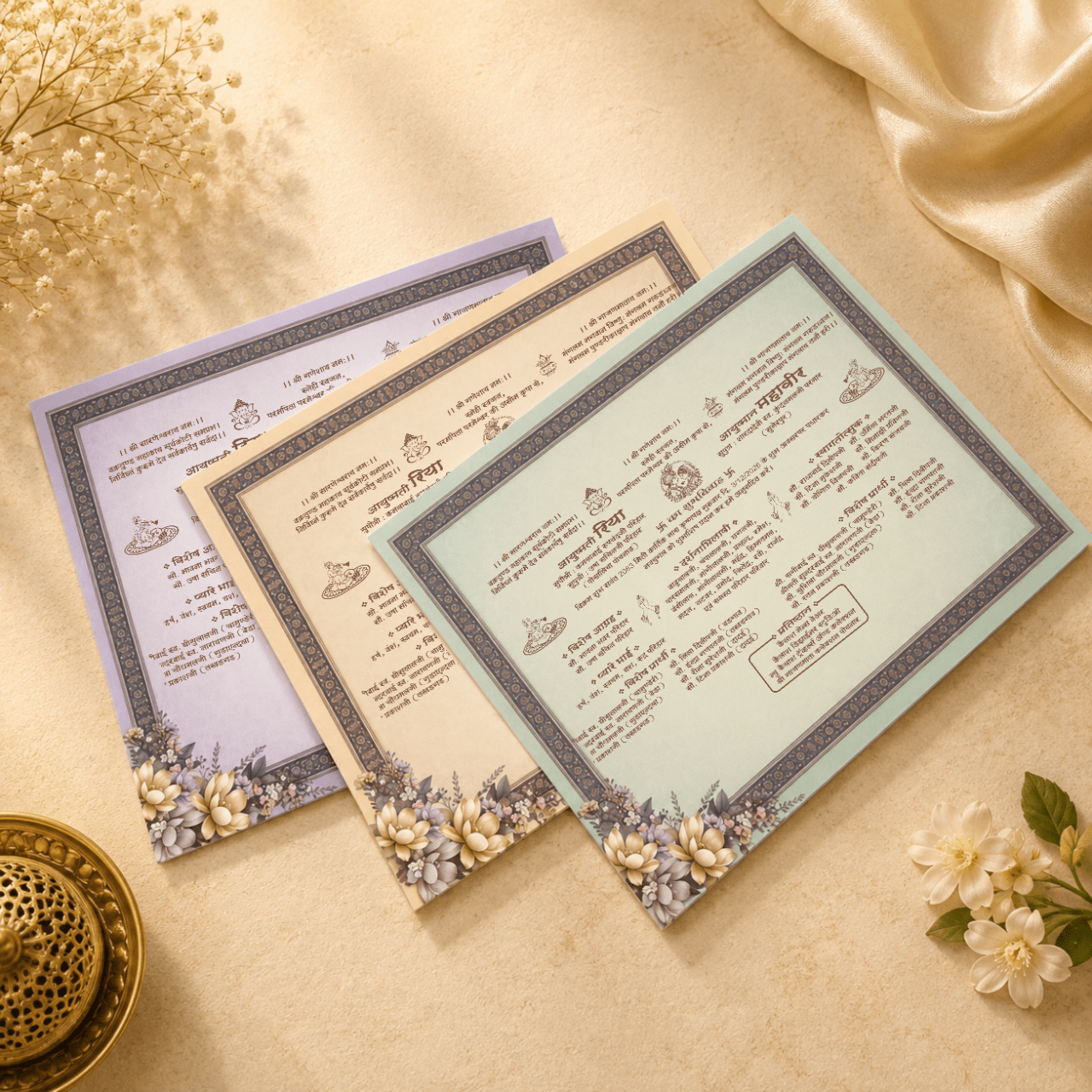 Premium Floral Wedding Invitation Card - PRT 14583 - Image 2