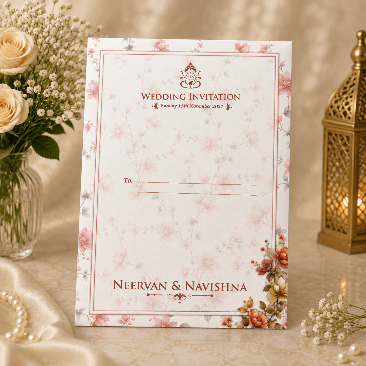 Royal Floral Invitation card - PRT 14594 - Image 2
