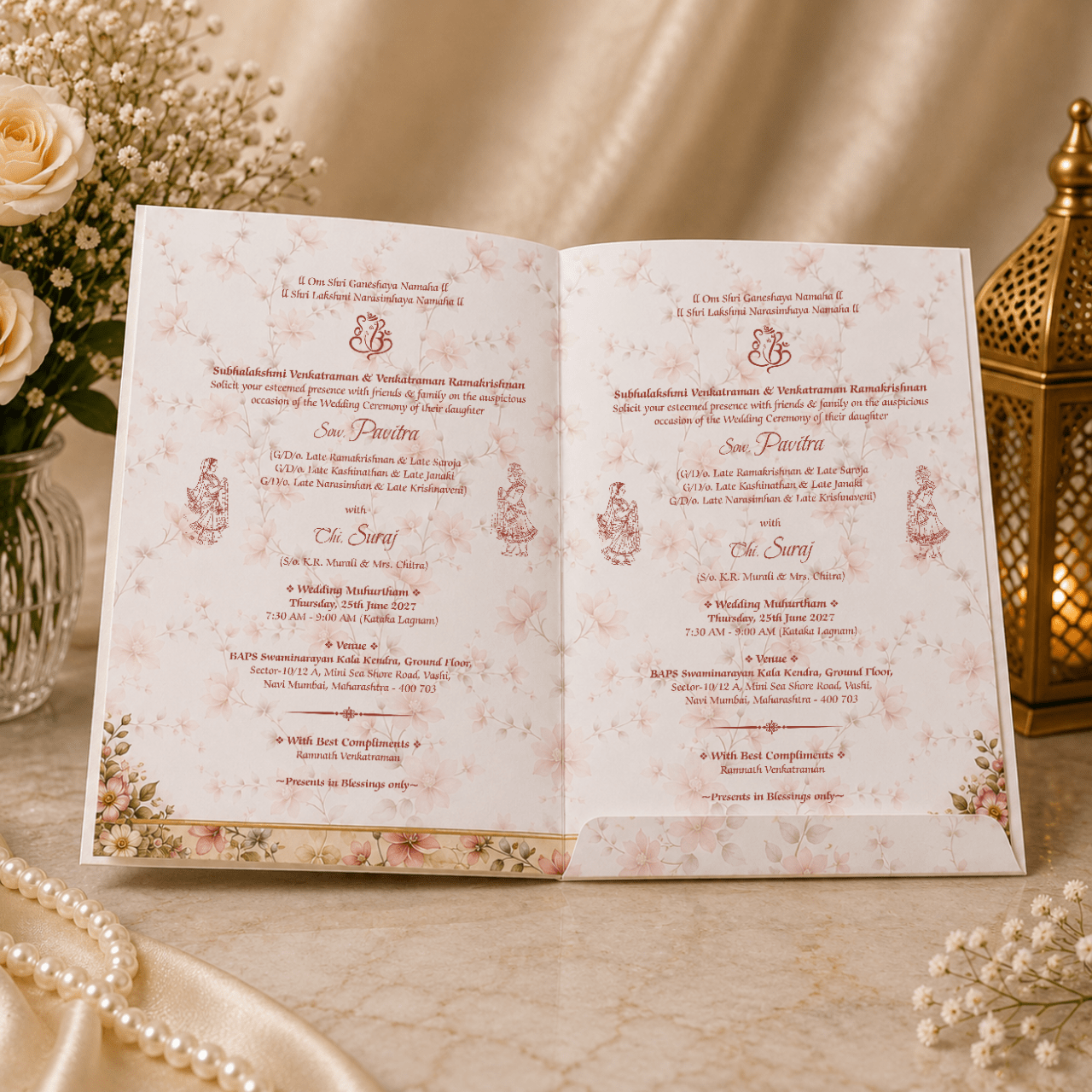 Royal Floral Invitation card - PRT 14594 - Image 3