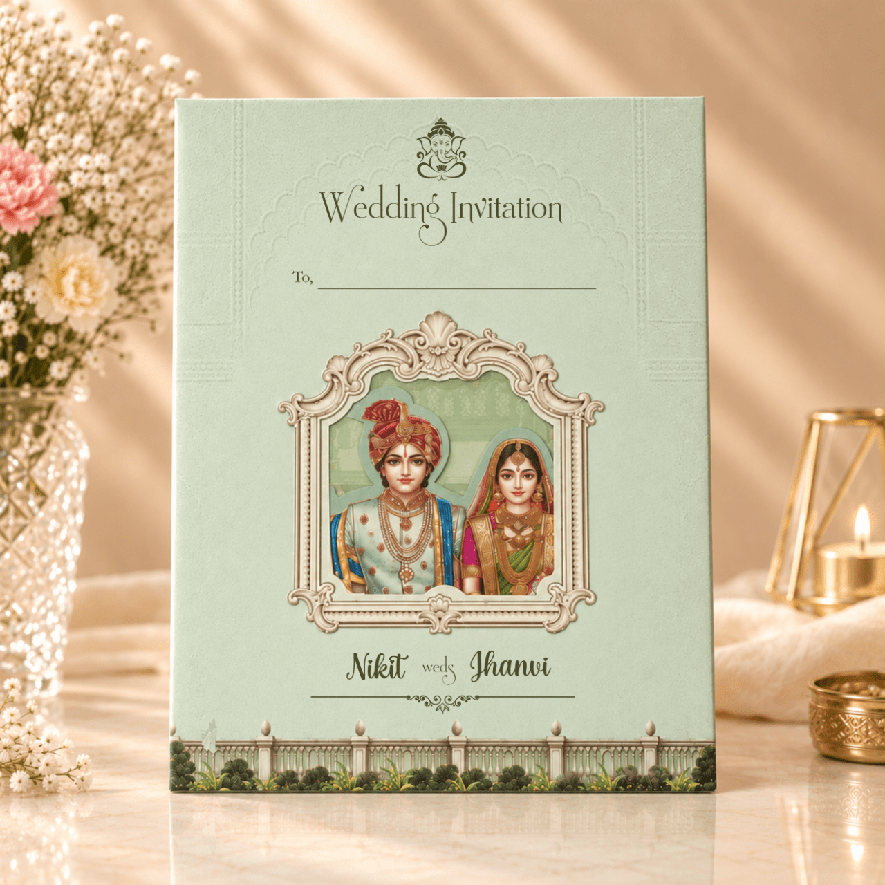 Elegant Couple Theme Invitation Card - PRT 14467 - Image 2